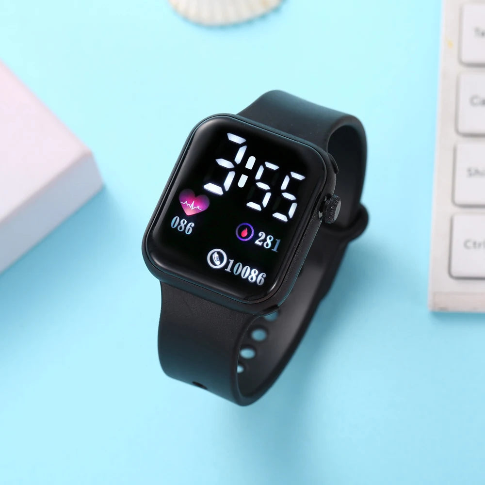 Love oriented LED electronic watch, fashionable and casual square outdoor waterproof electronic watch