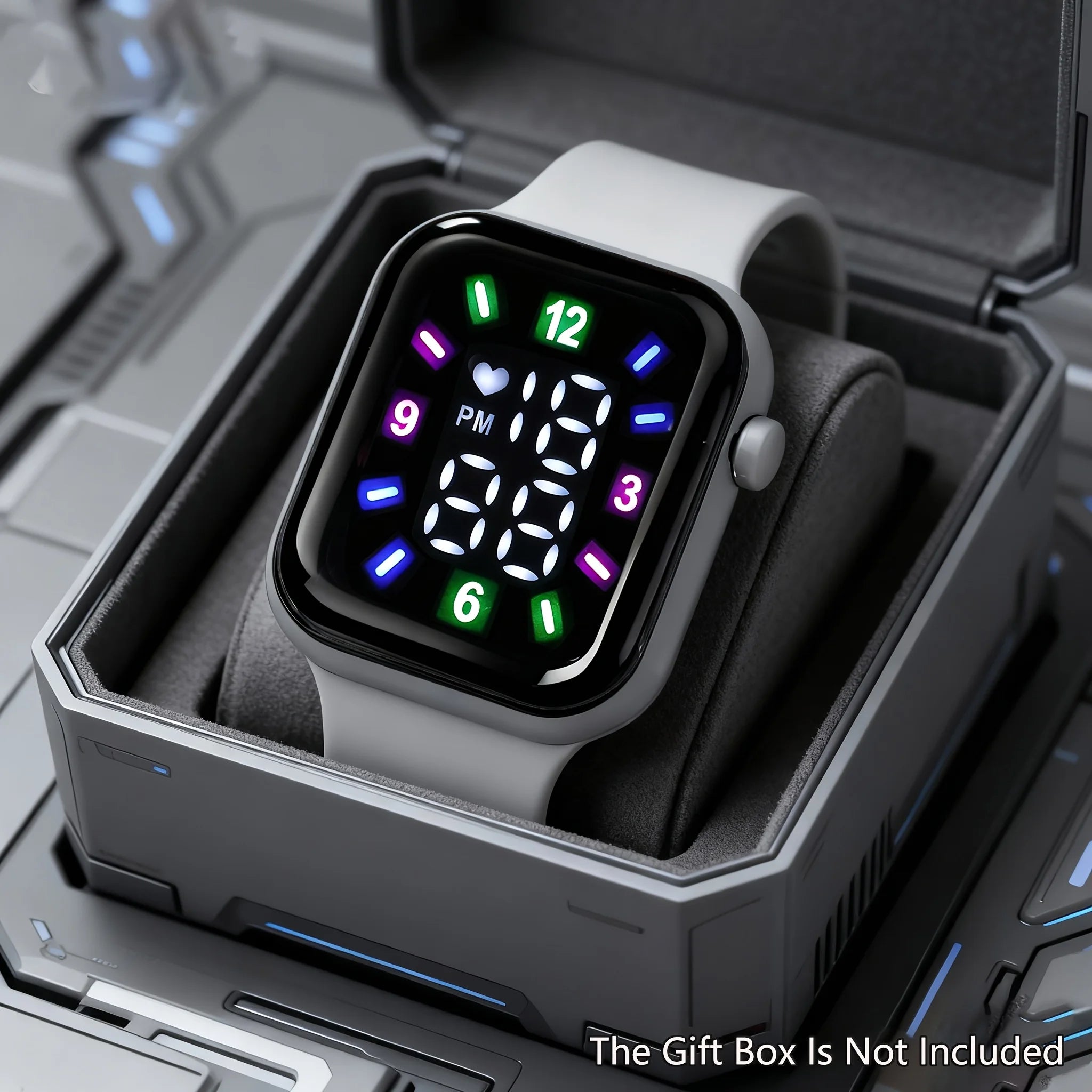 1-piece Women's Digital Electronic Watch with Date/Time/Alarm/Stopwatch Functions - Square Dial, Large Analog Style, 24-Hour For