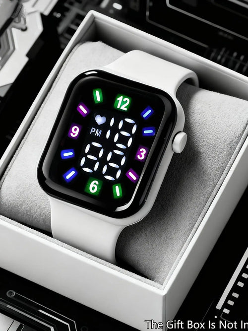 1-piece Women's Digital Electronic Watch with Date/Time/Alarm/Stopwatch Functions - Square Dial, Large Analog Style, 24-Hour For