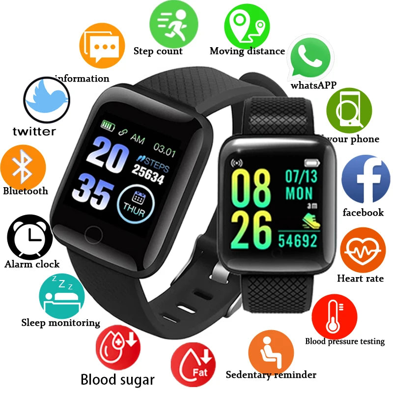 116plus Smart Watch Men Women Bluetooth Connected Phone Music Fitness Multifunctional Sports Bracelet Sleep Monitor Smartwatchs