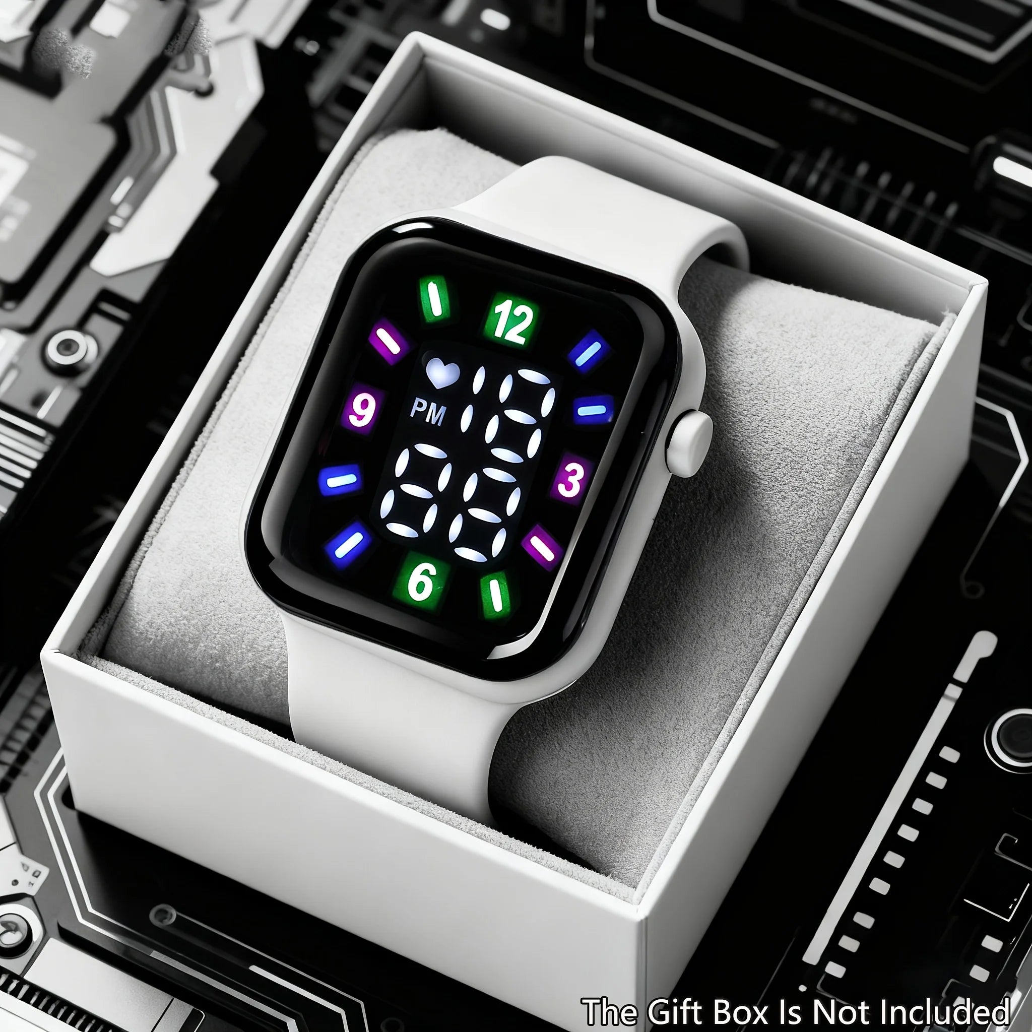 1-piece Women's Digital Electronic Watch with Date/Time/Alarm/Stopwatch Functions - Square Dial, Large Analog Style, 24-Hour For