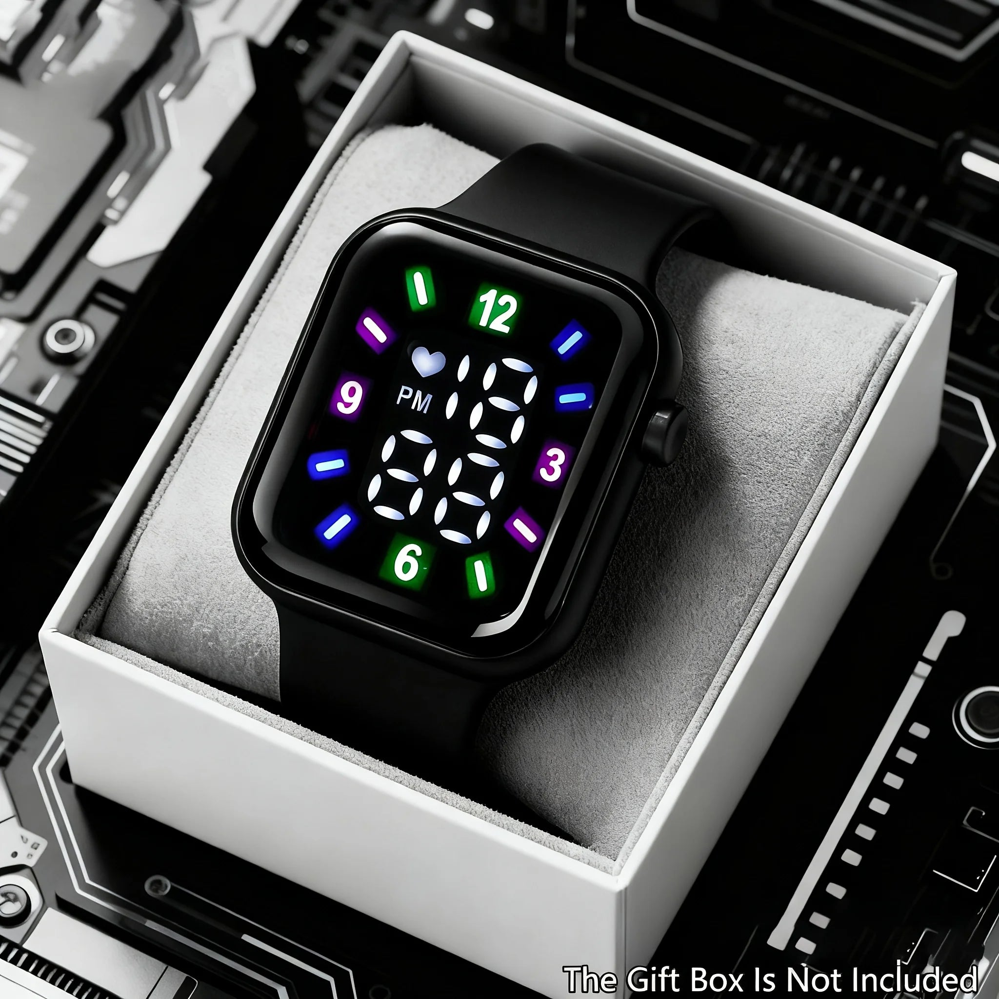 1-piece Women's Digital Electronic Watch with Date/Time/Alarm/Stopwatch Functions - Square Dial, Large Analog Style, 24-Hour For